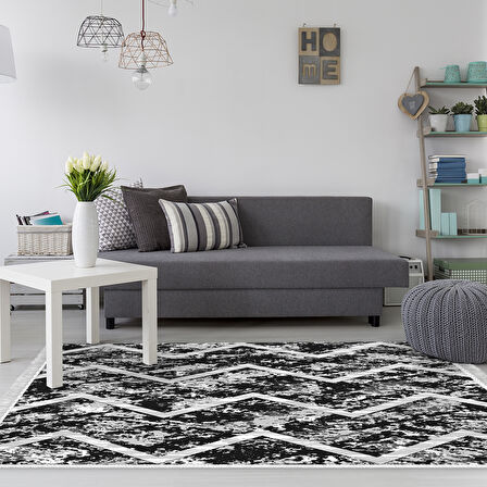 Dekoreko Kaymaz Taban Djt Salon Halısı Star Pamuk Saçaklı İskandinav F5128