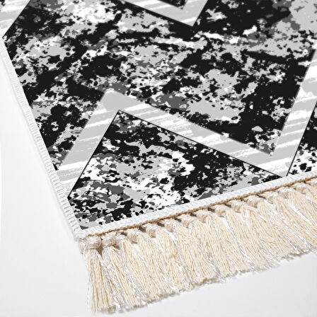 Dekoreko Kaymaz Taban Djt Salon Halısı Star Pamuk Saçaklı İskandinav F5128