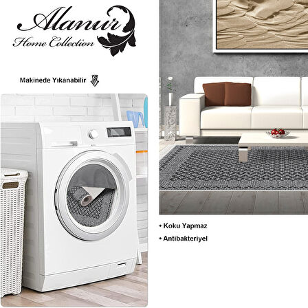 Dekoreko Kaymaz Taban Djt Salon Halısı Trend Saçaklı Modern M5001