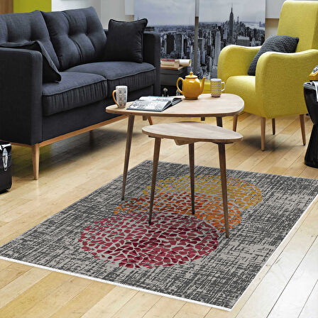 Dekoreko Kaymaz Taban Djt Salon Halısı Yıldız Deri Modern E4052