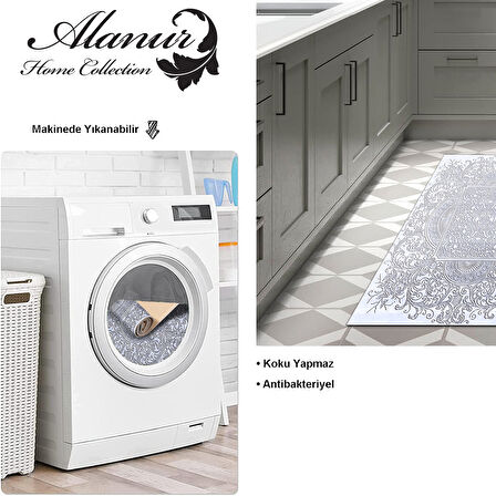 Dekoreko Kaymaz Taban Djt Mutfak Halısı Yıldız Deri Modern 1488