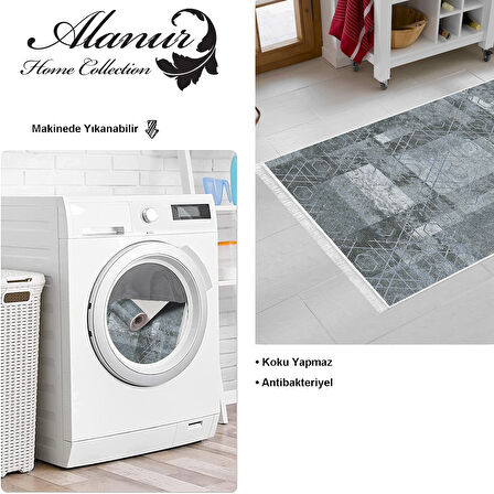 Dekoreko Kaymaz Taban Djt Mutfak Halısı Trend Saçaklı İskandinav F5132