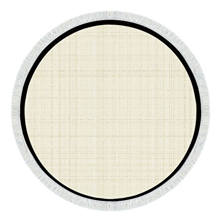 Alanur Home Kaymaz Taban Djt Banyo Mutfak Salon Halı Yıldız Deri Saçaklı Yuvarlak Dokuma Desen E5007