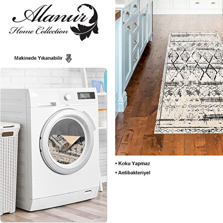 Dekoreko Kaymaz Taban Djt Mutfak Halısı Yıldız Deri İskandinav M5141