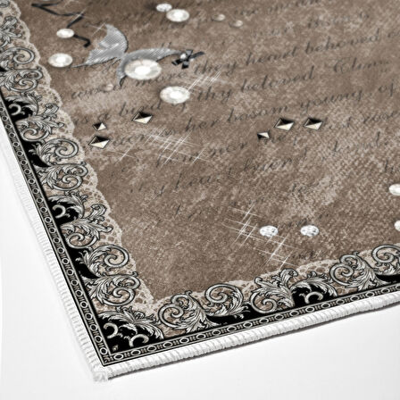 Dekoreko Kaymaz Taban Djt Banyo Halısı Yıldız Deri Modern Mu118