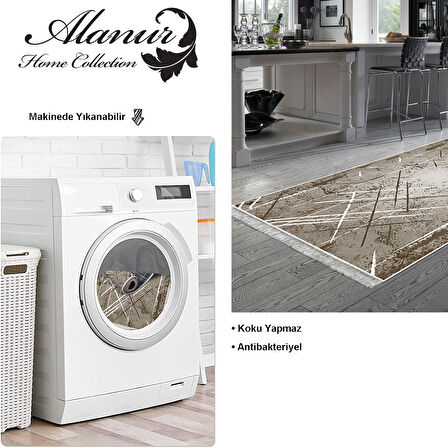 Dekoreko Kaymaz Taban Djt Mutfak Halısı Star Pamuk Saçaklı Modern M5003