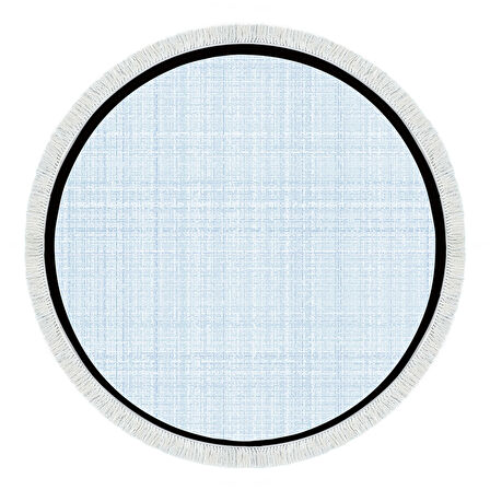 Alanur Home Kaymaz Taban Djt Banyo Mutfak Salon Halı Yıldız Deri Saçaklı Yuvarlak Dokuma Desen E5007