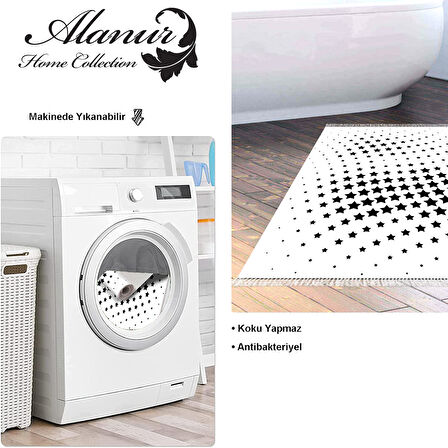 Dekoreko Kaymaz Taban Djt Banyo Halısı Trend Saçaklı Modern 723