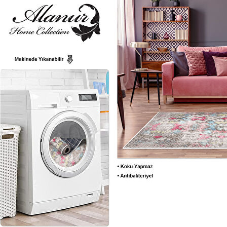 Dekoreko Kaymaz Taban Djt Salon Halısı Star Pamuk Modern F5138