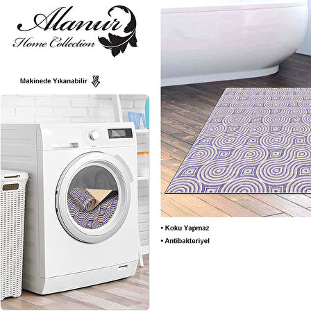 Dekoreko Kaymaz Taban Djt Banyo Halısı Yıldız Deri Modern 605M