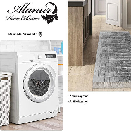 Dekoreko Kaymaz Taban Djt Mutfak Halısı Star Pamuk Saçaklı Modern 1911