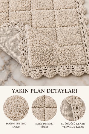Alanur Bodrum Tufting Cotton Pamuklu El Işi Örgülü Paspas 109 (70 x 120 cm)