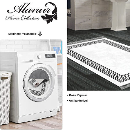 Dekoreko Kaymaz Taban Djt Banyo Halısı Trend Saçaklı Modern 626M