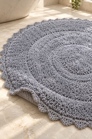 Alanur Bodrum Tufting Cotton Pamuklu El Işi Örgülü 90 x 90 cm Paspas 110