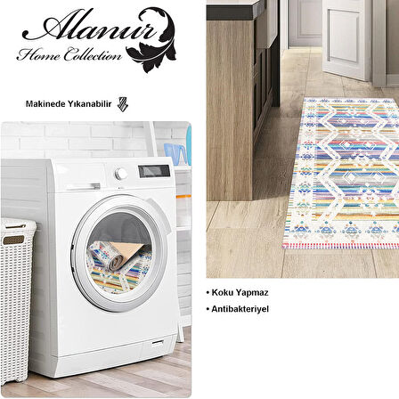 Dekoreko Kaymaz Taban Djt Mutfak Halısı Yıldız Deri İskandinav F5014