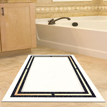 Dekoreko Kaymaz Taban Djt Banyo Halısı Trend Modern F5006
