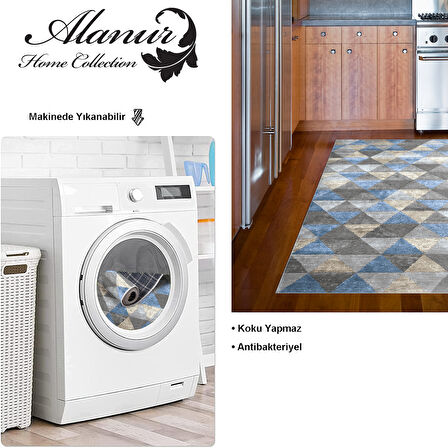 Dekoreko Kaymaz Taban Djt Mutfak Halısı Star Pamuk İskandinav 661M