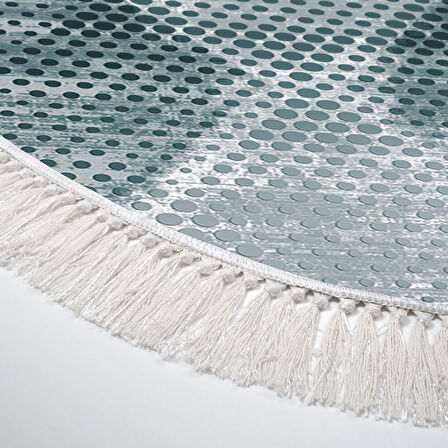 Dekoreko Kaymaz Taban Djt Salon Halısı Star Pamuk Saçaklı Oval İskandinav F5131