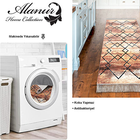 Dekoreko Kaymaz Taban Djt Mutfak Halısı Trend Saçaklı Modern M5006