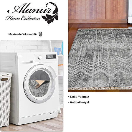 Dekoreko Kaymaz Taban Djt Mutfak Halısı Yıldız Deri Saçaklı İskandinav F5083