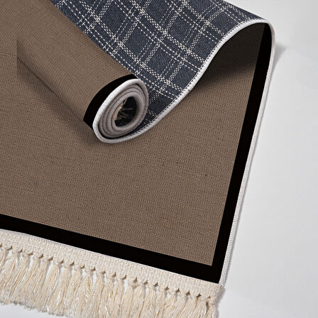 Alanur Home Kaymaz Taban Djt Banyo Mutfak Salon Halı Star Pamuk Saçaklı Dokuma Desen E5001