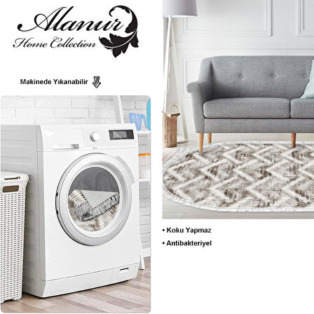 Dekoreko Kaymaz Taban Djt Salon Halısı Trend Saçaklı Oval İskandinav F5124