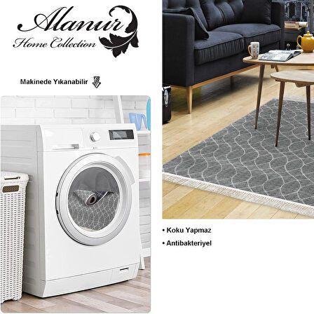 Dekoreko Kaymaz Taban Djt Salon Halısı Star Pamuk Saçaklı İskandinav F5084