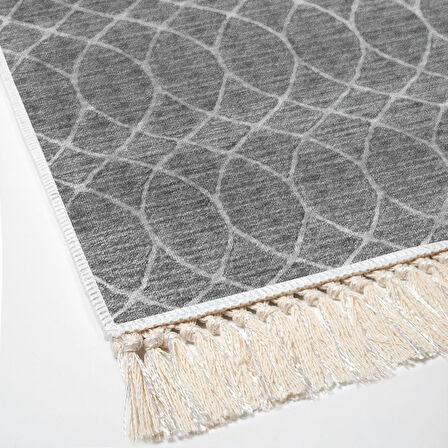 Dekoreko Kaymaz Taban Djt Salon Halısı Star Pamuk Saçaklı İskandinav F5084