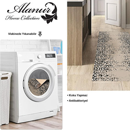 Dekoreko Kaymaz Taban Djt Mutfak Halısı Yıldız Deri İskandinav Mu123