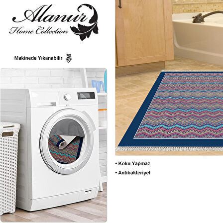 Dekoreko Kaymaz Taban Djt Banyo Halısı Trend Saçaklı Modern 1935