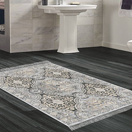 Dekoreko Kaymaz Taban Djt Banyo Halısı Trend Saçaklı Modern 659M