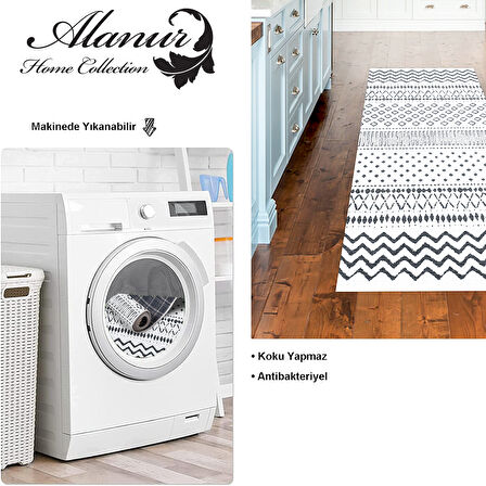 Dekoreko Kaymaz Taban Djt Mutfak Halısı Star Pamuk İskandinav F5086