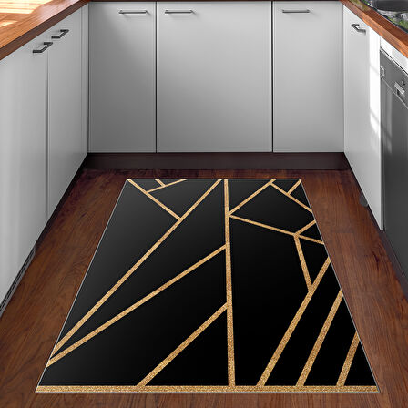 Dekoreko Kaymaz Taban Djt Mutfak Halısı Yıldız Deri Modern 686M