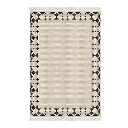 Dekoreko Kaymaz Taban Djt Salon Halısı Yıldız Deri Saçaklı Modern 1945