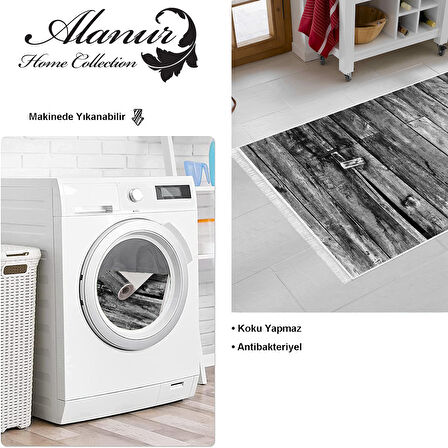 Dekoreko Kaymaz Taban Djt Mutfak Halısı Trend Saçaklı Modern Mu136