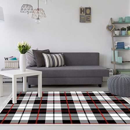 Dekoreko Kaymaz Taban Djt Salon Halısı Yıldız Deri Saçaklı Modern 750