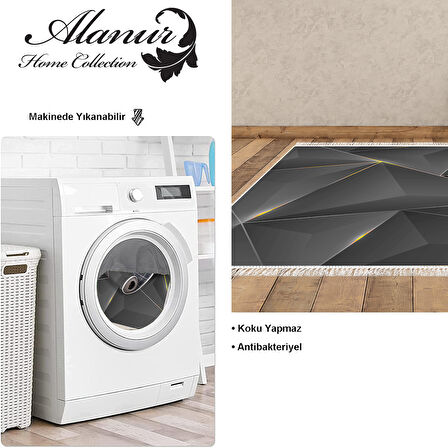 Dekoreko Kaymaz Taban Djt Salon Halısı Star Pamuk Saçaklı Modern F5005