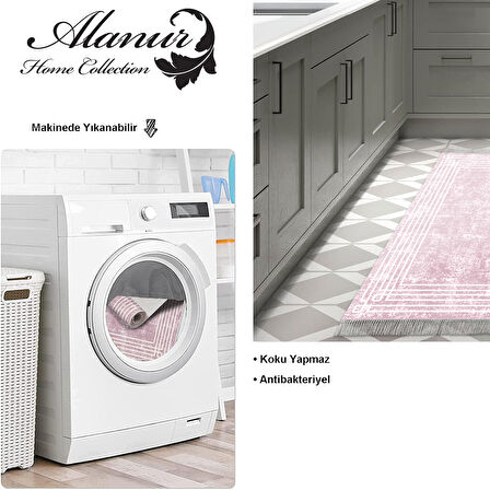 Dekoreko Kaymaz Taban Djt Mutfak Halısı Trend Saçaklı Modern M5142