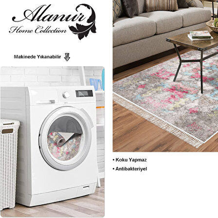 Dekoreko Kaymaz Taban Djt Salon Halısı Trend Saçaklı Modern F5138