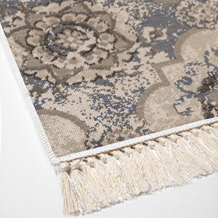 Dekoreko Kaymaz Taban Djt Mutfak Halısı Star Pamuk Saçaklı Modern 1903M