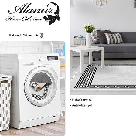 Dekoreko Kaymaz Taban Djt Salon Halısı Yıldız Deri Saçaklı Modern 626M