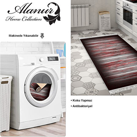 Dekoreko Kaymaz Taban Djt Mutfak Halısı Yıldız Deri Saçaklı Modern 1693