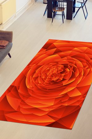Kaymaz Dijital Mutfak & Salon Halı Star Pamuk Geometrik E5011