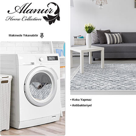 Dekoreko Kaymaz Taban Djt Salon Halısı Star Pamuk Saçaklı İskandinav F5079