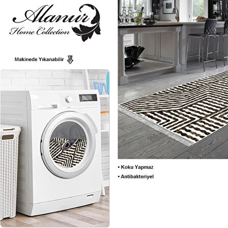 Dekoreko Kaymaz Taban Djt Mutfak Halısı Star Pamuk Saçaklı Modern 713