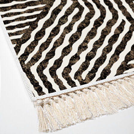 Dekoreko Kaymaz Taban Djt Mutfak Halısı Star Pamuk Saçaklı Modern 713