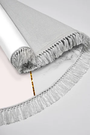 Kaymaz Dijital Mutfak & Salon Halı Trend Saçaklı Oval Geometrik E5008