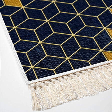 Dekoreko Kaymaz Taban Djt Salon Halısı Yıldız Deri Saçaklı Modern 719