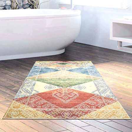 Dekoreko Kaymaz Taban Djt Banyo Halısı Yıldız Deri İskandinav S5047