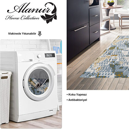 Dekoreko Kaymaz Taban Djt Mutfak Halısı Star Pamuk Modern M5015